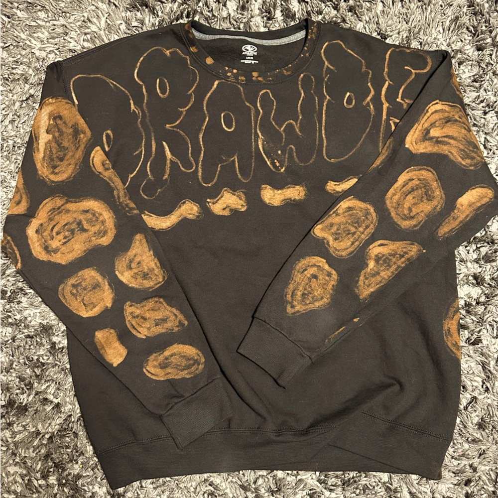 Custom Hand-painted sweatshirt (made w bleach⚡️) One of a kind, extremely soft!